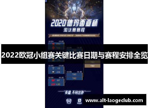 2022欧冠小组赛关键比赛日期与赛程安排全览